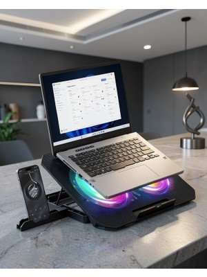 Nemere Rgb Fanlı Laptop Soğutma Standı UCZZZN33BİLGİSAYARFANI-4