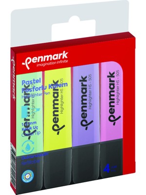 Penmark Highlighter Blisterli 4 Renk Pastel Fosforlu Kalem - 1-5 mm Uçlu Eğitim Ürünleri