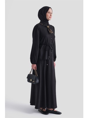 Armine Brit Düğmeli Takım Siyah