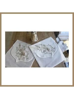 Bezos Fransız Güpürlü Zarf Bohça Nişan Söz Saten Bohça Lüks 3 Boyutlu Çeyizlik Bohça 50X50 cm 1 Adet 22