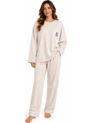 Zeyland Uzun Kol Oversize Kadın Pijama Takım 136