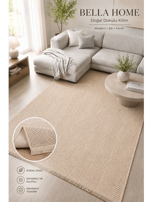 Bella Home Roma Soft Halı | Doğal Dokulu | Jüt Görünümlü | Modern ve Dekoratif