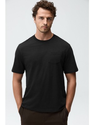 Grimelange Pasco Erkek Cepli Kısa Kollu Siyah T-Shirt