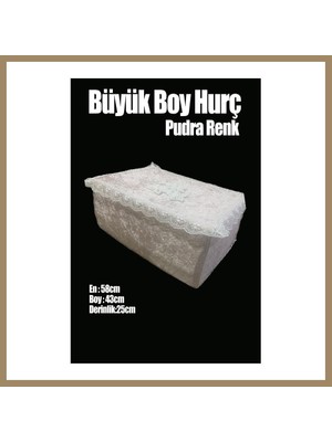 Bezos Çeyizlik Büyük Tek Hurç Çiçekli, Kadife Tek Hurç Çeyizlik Dantelli Hurç, Pudra Büyük Boy Hurç 22