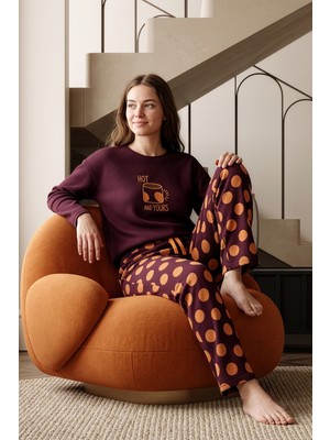Premium Soft Waffle Kadın Pijama Takımı – Yumuşak Dokulu Sıcak Tutan Kışlık Uzun Kollu Pij