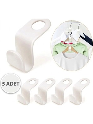Webmall Pratik Askı Çoğaltıcı Dolap Düzeni Için 5 Adet Kanca Şeklinde Çoklu Askı Artırıcı Gardırop Organizer