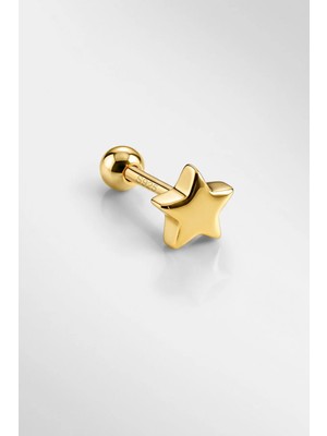 So CHIC Star 18 Ayar Sarı Altın Kaplama Gümüş Tragus-Helix Piercing