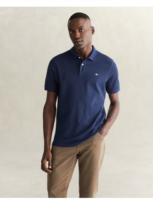 Gant Erkek Lacivert Regular Fit Polo Yaka T-Shirt 2427178T.433