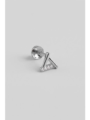 So CHIC Aria 18 Ayar Beyaz Altın Kaplama Gümüş Tragus-Helix Piercing