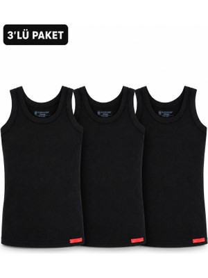 Blackspade Çocuk Termal Atlet 3'lü Paket 2. Seviye (3 Siyah) Kışlık Içlik