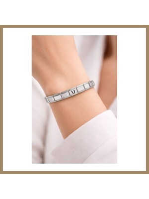 Bezos Kişiye Özel U Harfli Çelik Bileklik – Paslanmaz Çelik, Zarif Bilekliği, Ayarlanabilir Harf Bileklik 22
