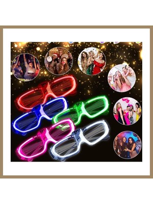Bezos Neon Işıklı Parti Gözlüğü Pilli – 12’li Paket 5 Renk 22