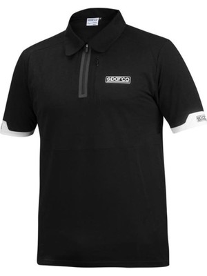 Sparco Polo Tişört Fermuarlı Siyah L Beden
