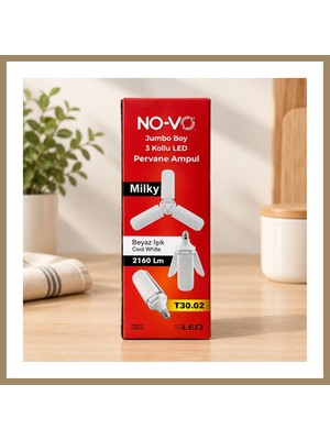 Bezos Büyük Boy Pervane Ampul 30W 3 Kollu Milky 22