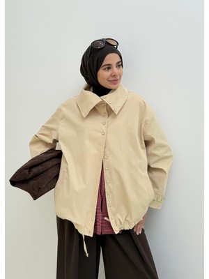 Moda Aksa 1235 Yakalı Bomber Ceket Sarı
