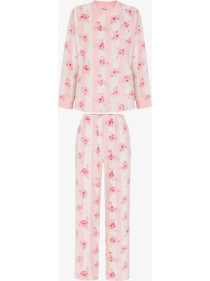 Penti Pembe Floral Garden Pantolon Uzun Kollu Pijama Takımı