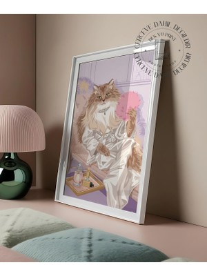 Des Vu Print Yelpazeli Kedi Posteri, Kedi Temalı Çerçevesiz Poster