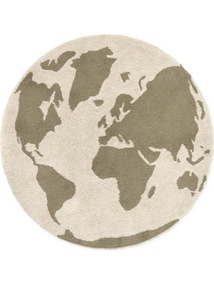 Lorena Canals Çocuk Odası Halısı, World Map Rugcycled