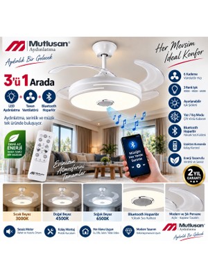 MUTLUSAN AYDINLATMALI TAVAN VANTİLATÖR BLUETOOTH