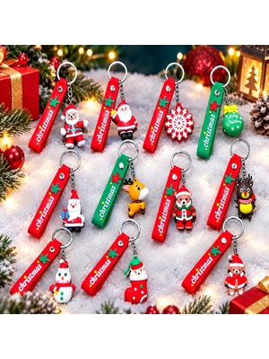 Kuzey Oyuncak Vıp 9 Adet Noel Yılbaşı Anahtarlık Yılbaşı Hediyesi Christmas Keychain Noel Figürlü Anahtarlık