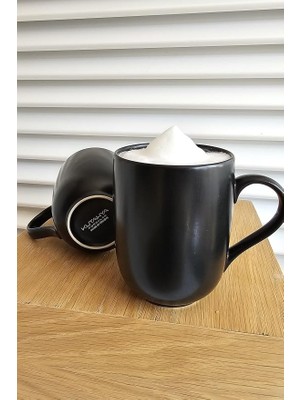 Porselen Siyah Bulut Mug Kupa 2 Adet, Mat
