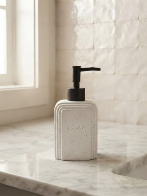 Tekbir Artworks Dekoratif Beyaz Renk Seramik Soap Sabunluk Deterjanlık