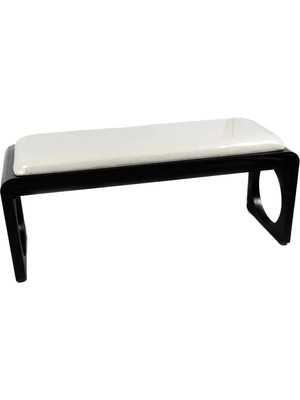 Mikasa Moor Beyaz Siyah Ahşap Ayaklı Bench 123X40X53CM