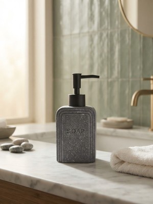 Tekbir Artworks Dekoratif Siyah Renk Seramik Soap Sabunluk Deterjanlık