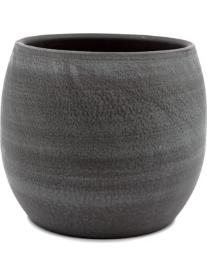 Gri Seramik Saksı 19X16 cm
