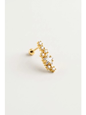 So CHIC Yıldız Dizilimi 18 Ayar Sarı Altın Kaplama Gümüş Helix Piercing
