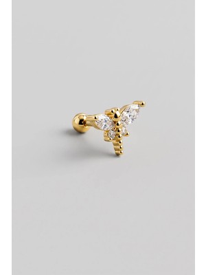 So CHIC Yusufçuk 18 Ayar Sarı Altın Kaplama Gümüş Tragus-Flat Piercing
