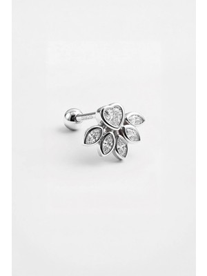 So CHIC Diadem 18 Ayar Beyaz Altın Kaplama Gümüş Conch-Helix Piercing