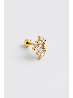 So CHIC Daphne 18 Ayar Sarı Altın Kaplama Gümüş Conch-Helix Piercing