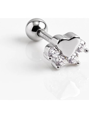 So CHIC Pati 18 Ayar Beyaz Altın Kaplama Gümüş Tragus-Helix Piercing