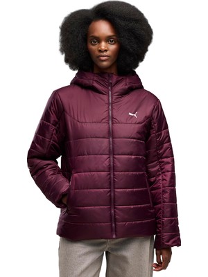 Puma Ess Hooded Padded Kadın Bordo Günlük Stil Mont 68523124