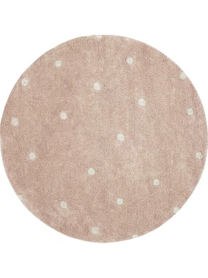 Lorena Canals Çocuk Odası Halı, Round Dot Rose