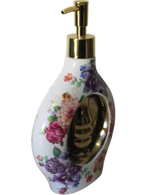Gönül Porselen 500ml Sıvı Sabunluk Çiçekli k283
