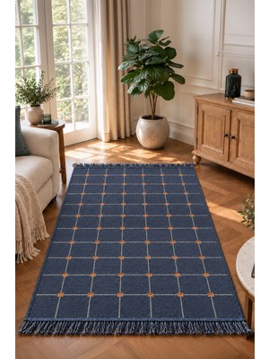 Bigghome Çift Taraflı Kilim 120*180 cm SA26TA Makinede Yıkanabilir Modern Desenli