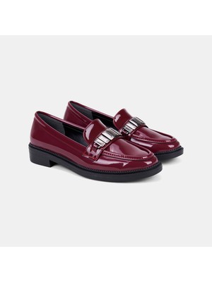 Desa Kadın Bordo Metal Detaylı Slip-On Loafer