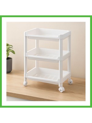 Bezos 3 Katlı Tekerlekli Sepet Organizer Raf - 352X220X480 mm Arz
