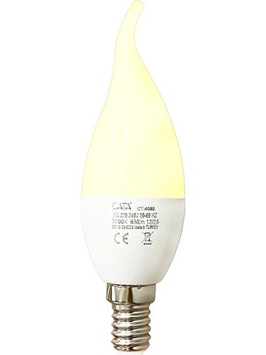 Cata CT-4080G 7W LED Kıvrık Buji Ampul E14 Duy 3000K Günışığı 630 Lümen