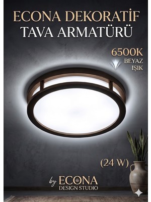Econa 10 Adet -Beyaz Aydınlatma Glop Armatürü LED Avize Aplik Balkon Banyo Koridor Lambası LED Güçlü IŞIK,24W,TAVAN Lambası