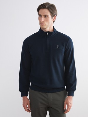 LC Waikiki Lc Waıkıkı Lacivert Fermuarlı Dik Yaka Erkek Sweatshirt