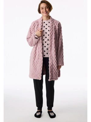 Penti Lila Moody Fluffy Uzun Kollu Sabahlık