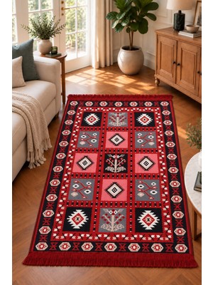 Bigghome Çift Taraflı Kilim, Makinede Yıkanabilir, Modern Desenli, 120*180  cm , SA1619B