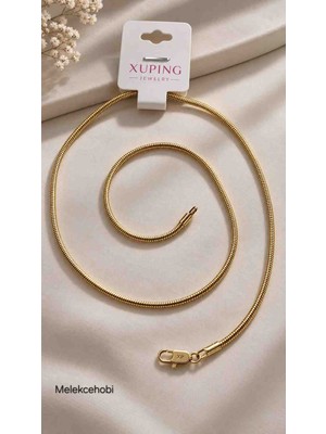 Xuping Jewelry Melekcehobi ​xuping Vıp Serisi Altın Kaplama Yılan Zincir Çelik Kolye (3 mm / 50 Cm)