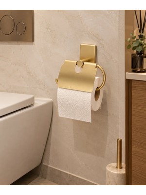 Digisu Yapışkanlı Tuvalet Kağıtlık-Paslanmaz Çelik-Gold
