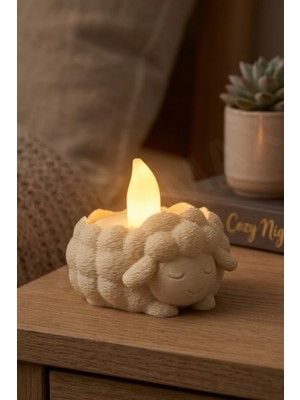 Overmax Kuzu Figürlü LED Tealight Mumluk – Dekoratif LED Mumluk, Mini Abajur ve Gece Lambası