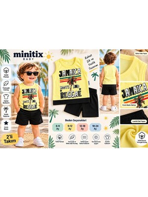 Minitix Baby Erkek Bebek Jamaica Baskılı Atlet Şort 2'li Takım