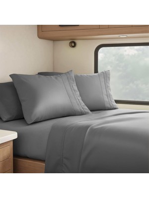 Str Store Rv Kısa Çift Kişilik Çarşaf, 6 Parça Rv Ranza Çarşafı, Derin Cepli Lastikli Çarşaf Lüks Yumuşak Mikrofiber Rv Çarşafları, Gri